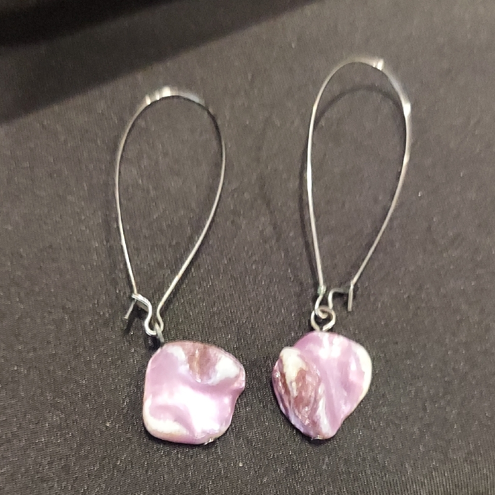 Stone Circle Elegant Purple Stone Drop Earrings